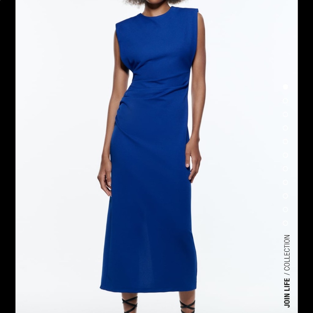 🆕 Zara Draped Midi Dress SIZE Medium